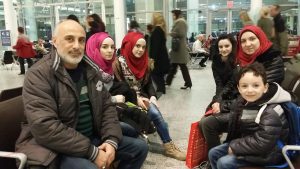 The first Syrian refugee family to arrive at the Toronto airport.