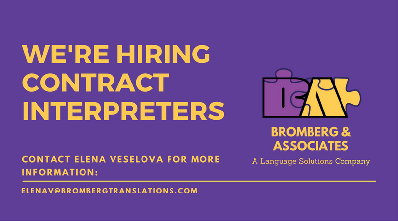 Bromberg & Associates | Now Hiring: Contract Interpreters