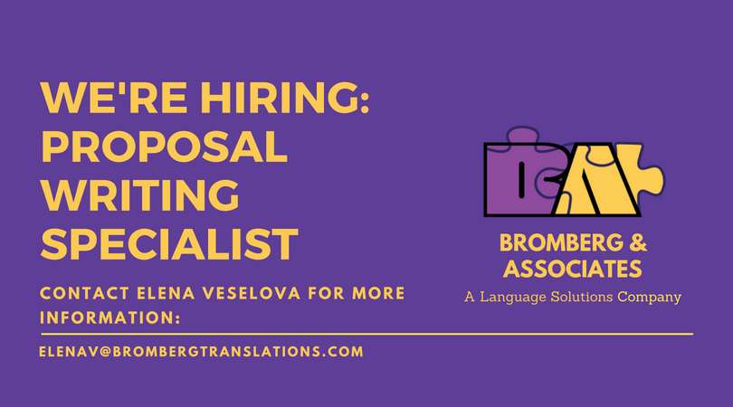 We're Hiring: Bilingual Proposal Writing Specialist