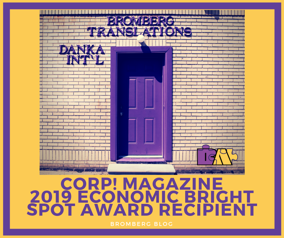 Corp! Magazine 2019 Economic Bright Spot Award Recipient